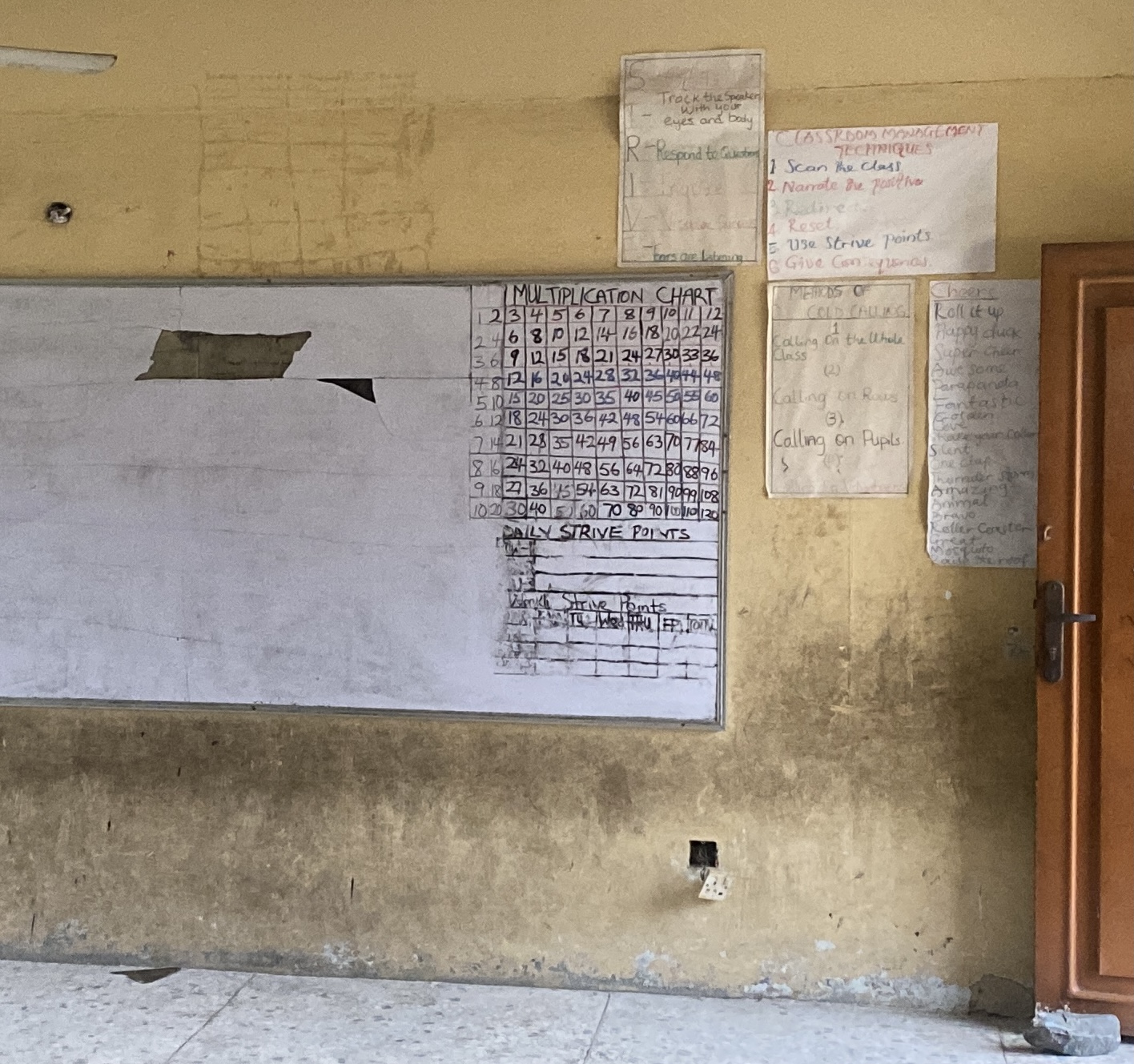 Before - Classroom with old whiteboards